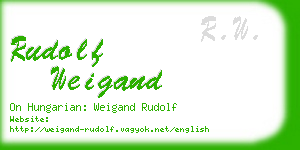 rudolf weigand business card